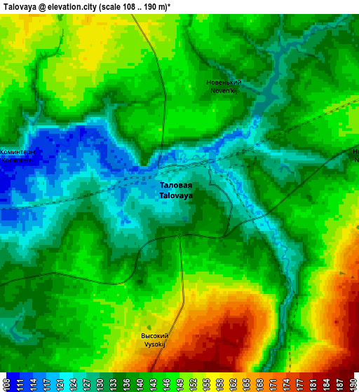 Zoom OUT 2x Talovaya, Russia elevation map