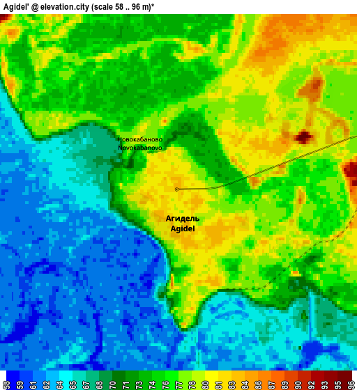 Zoom OUT 2x Agidel’, Russia elevation map