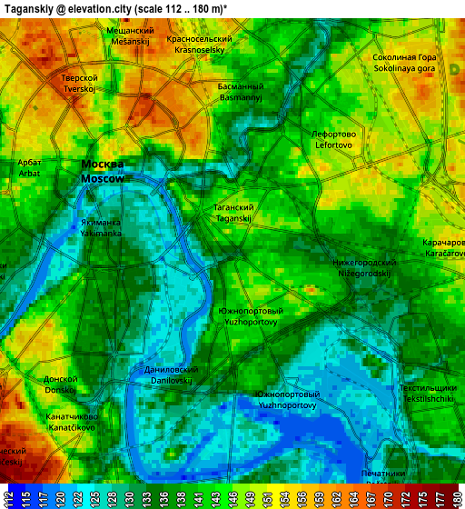 Zoom OUT 2x Taganskiy, Russia elevation map