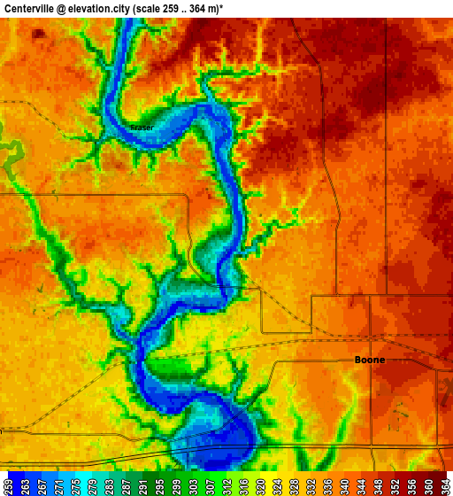 Zoom OUT 2x Centerville, United States elevation map