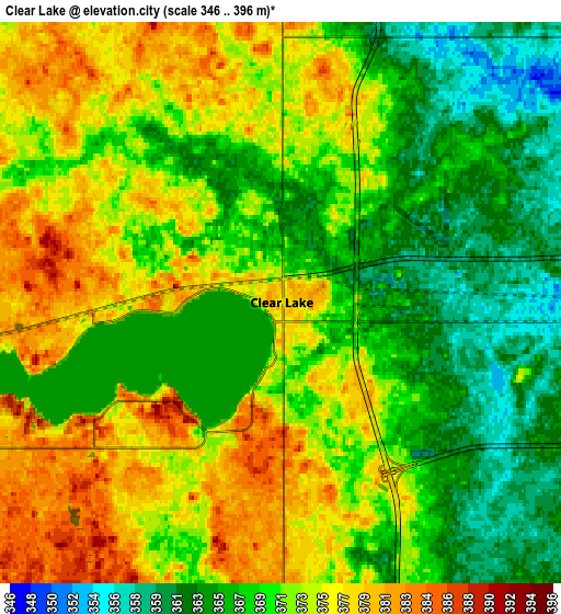 Zoom OUT 2x Clear Lake, United States elevation map