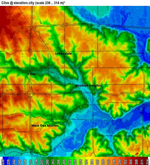 Zoom OUT 2x Clive, United States elevation map