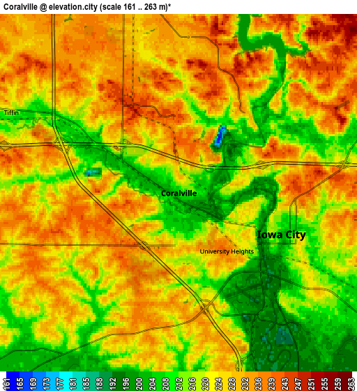 Zoom OUT 2x Coralville, United States elevation map