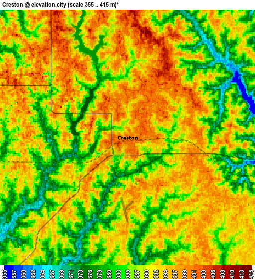 Zoom OUT 2x Creston, United States elevation map