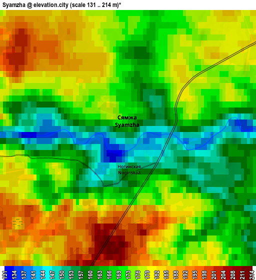Zoom OUT 2x Syamzha, Russia elevation map