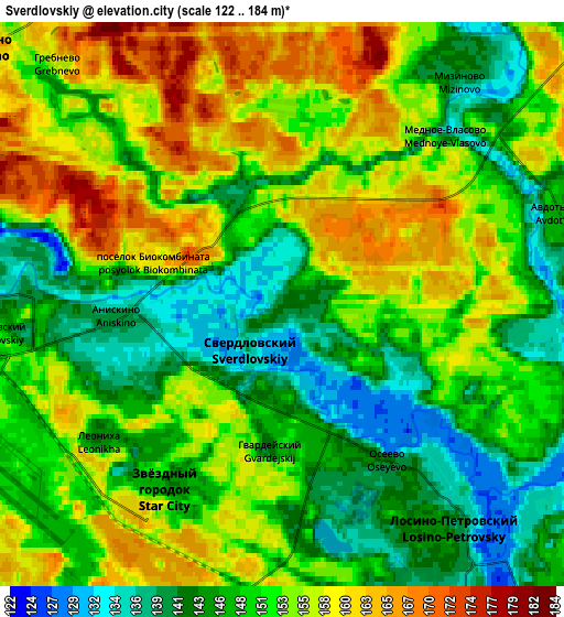 Zoom OUT 2x Sverdlovskiy, Russia elevation map