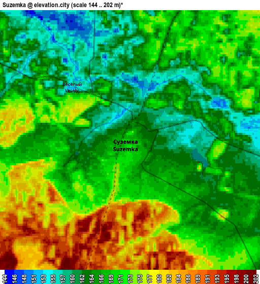 Zoom OUT 2x Suzëmka, Russia elevation map