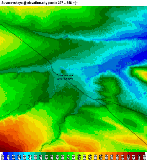 Zoom OUT 2x Suvorovskaya, Russia elevation map