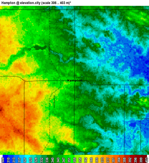 Zoom OUT 2x Hampton, United States elevation map