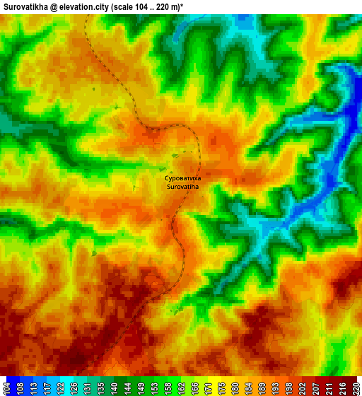 Zoom OUT 2x Surovatikha, Russia elevation map