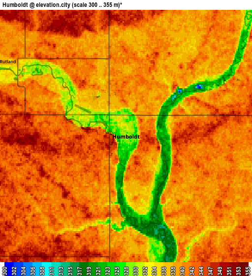 Zoom OUT 2x Humboldt, United States elevation map