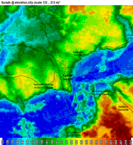 Zoom OUT 2x Surazh, Russia elevation map