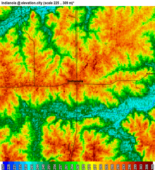 Zoom OUT 2x Indianola, United States elevation map