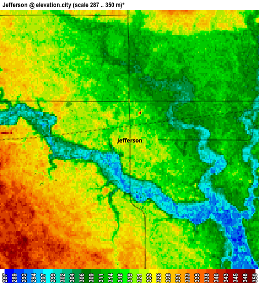 Zoom OUT 2x Jefferson, United States elevation map