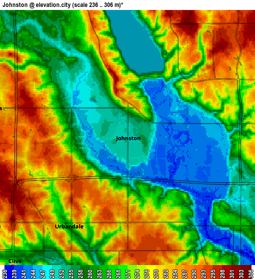 Zoom OUT 2x Johnston, United States elevation map