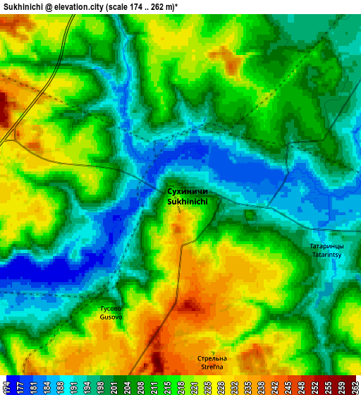 Zoom OUT 2x Sukhinichi, Russia elevation map