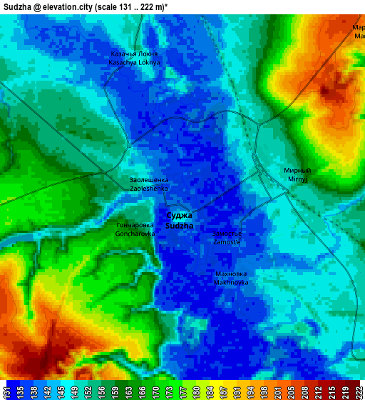 Zoom OUT 2x Sudzha, Russia elevation map