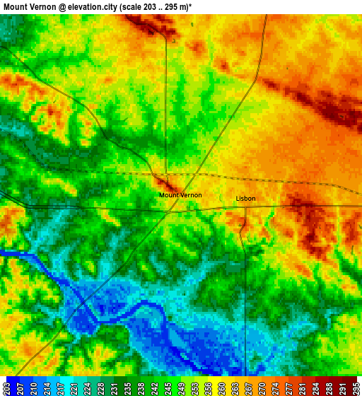 Zoom OUT 2x Mount Vernon, United States elevation map