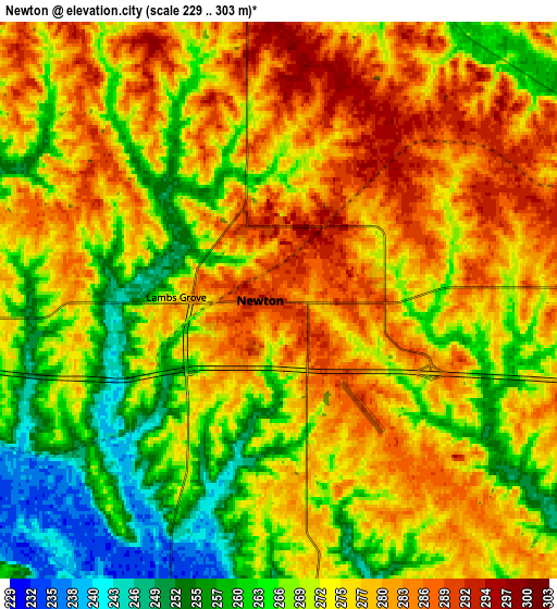 Zoom OUT 2x Newton, United States elevation map