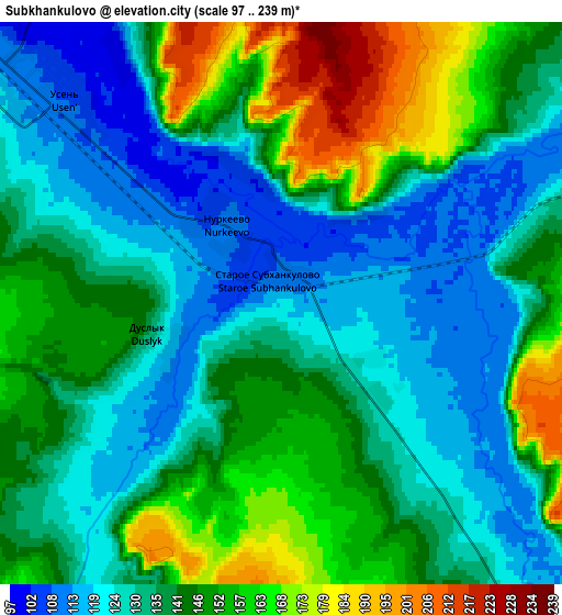 Zoom OUT 2x Subkhankulovo, Russia elevation map