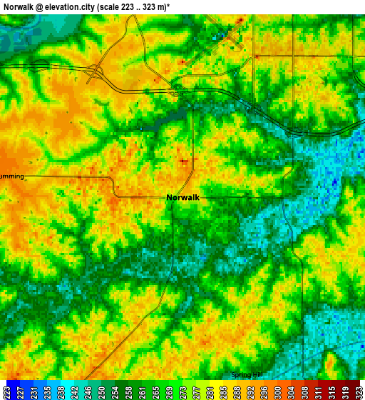 Zoom OUT 2x Norwalk, United States elevation map