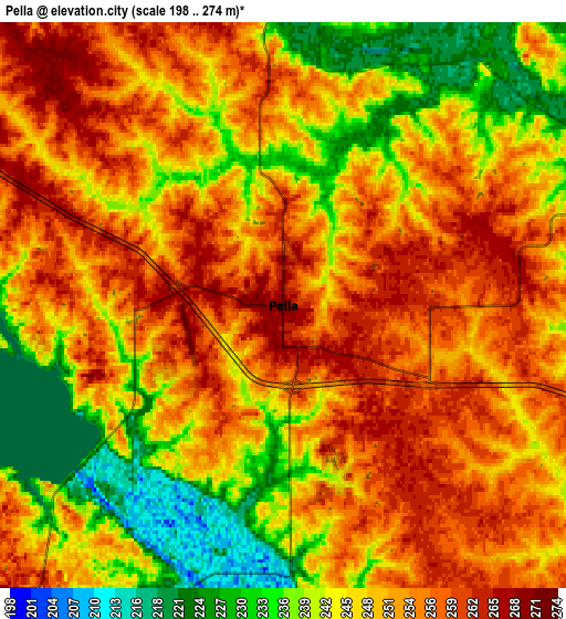 Zoom OUT 2x Pella, United States elevation map