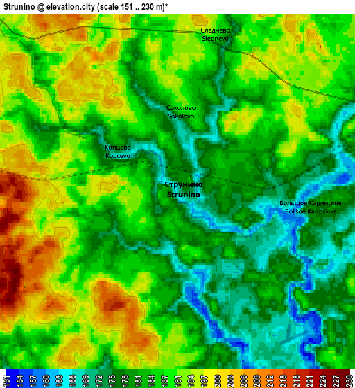 Zoom OUT 2x Strunino, Russia elevation map