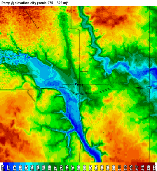 Zoom OUT 2x Perry, United States elevation map