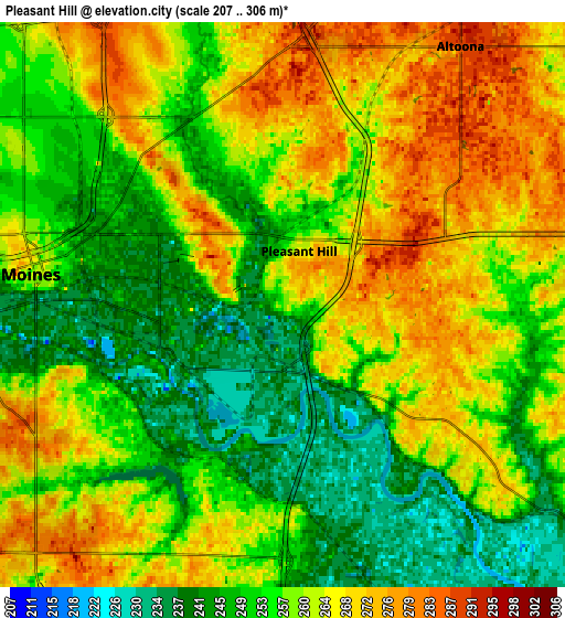 Zoom OUT 2x Pleasant Hill, United States elevation map