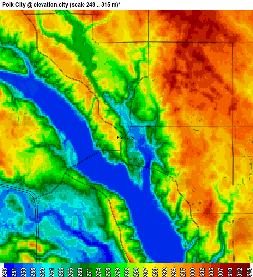 Zoom OUT 2x Polk City, United States elevation map