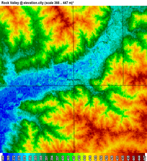 Zoom OUT 2x Rock Valley, United States elevation map