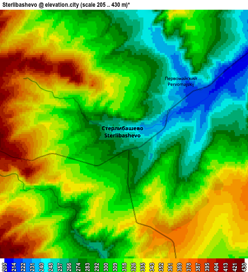 Zoom OUT 2x Sterlibashevo, Russia elevation map