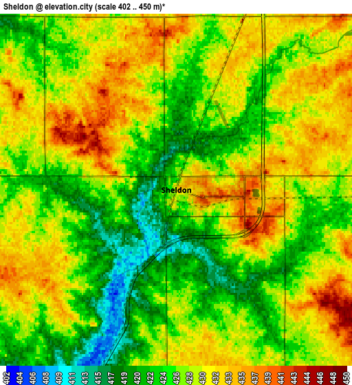 Zoom OUT 2x Sheldon, United States elevation map