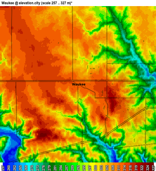 Zoom OUT 2x Waukee, United States elevation map