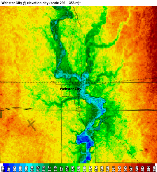 Zoom OUT 2x Webster City, United States elevation map