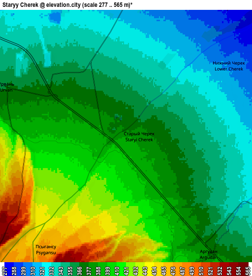 Zoom OUT 2x Staryy Cherek, Russia elevation map