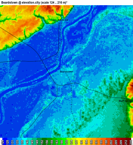 Zoom OUT 2x Beardstown, United States elevation map