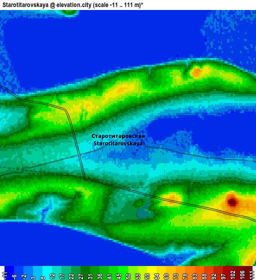 Zoom OUT 2x Starotitarovskaya, Russia elevation map