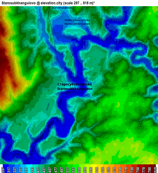 Zoom OUT 2x Starosubkhangulovo, Russia elevation map