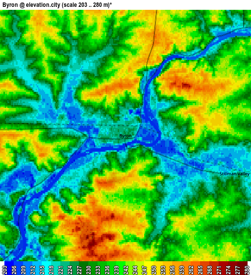 Zoom OUT 2x Byron, United States elevation map