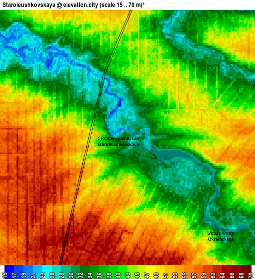 Zoom OUT 2x Staroleushkovskaya, Russia elevation map