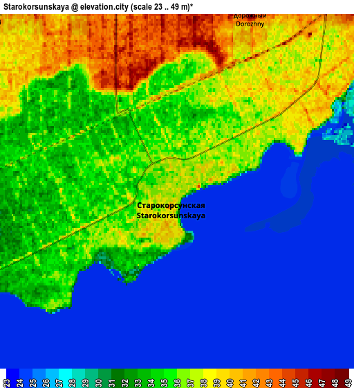 Zoom OUT 2x Starokorsunskaya, Russia elevation map