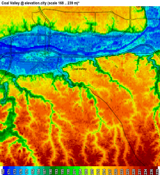 Zoom OUT 2x Coal Valley, United States elevation map