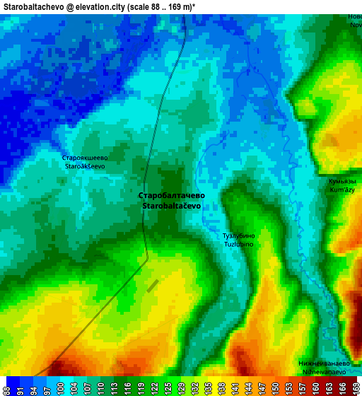 Zoom OUT 2x Starobaltachevo, Russia elevation map