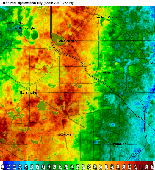 Zoom OUT 2x Deer Park, United States elevation map