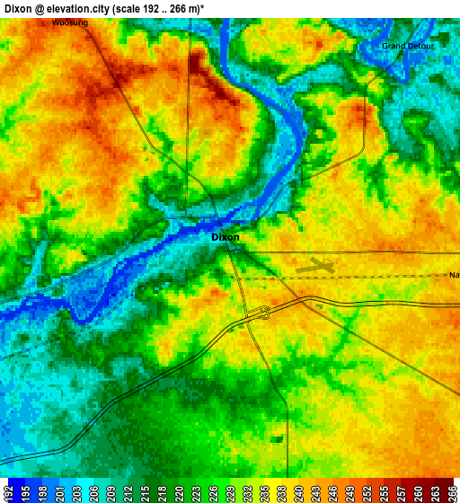 Zoom OUT 2x Dixon, United States elevation map