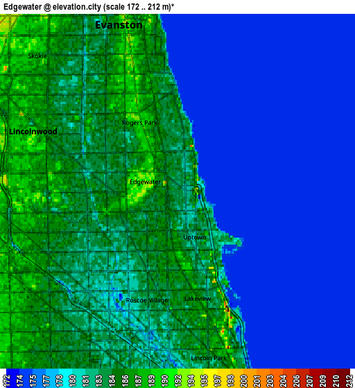 Zoom OUT 2x Edgewater, United States elevation map