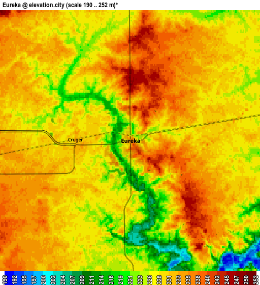 Zoom OUT 2x Eureka, United States elevation map