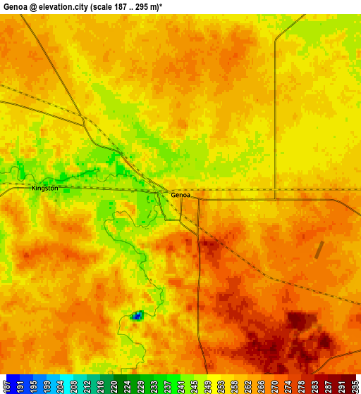 Zoom OUT 2x Genoa, United States elevation map