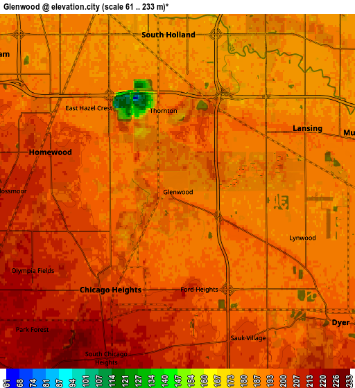 Zoom OUT 2x Glenwood, United States elevation map